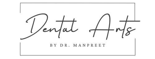 Text logo reading 'Dental Arts by Dr. Manpreet' in elegant script and serif font.