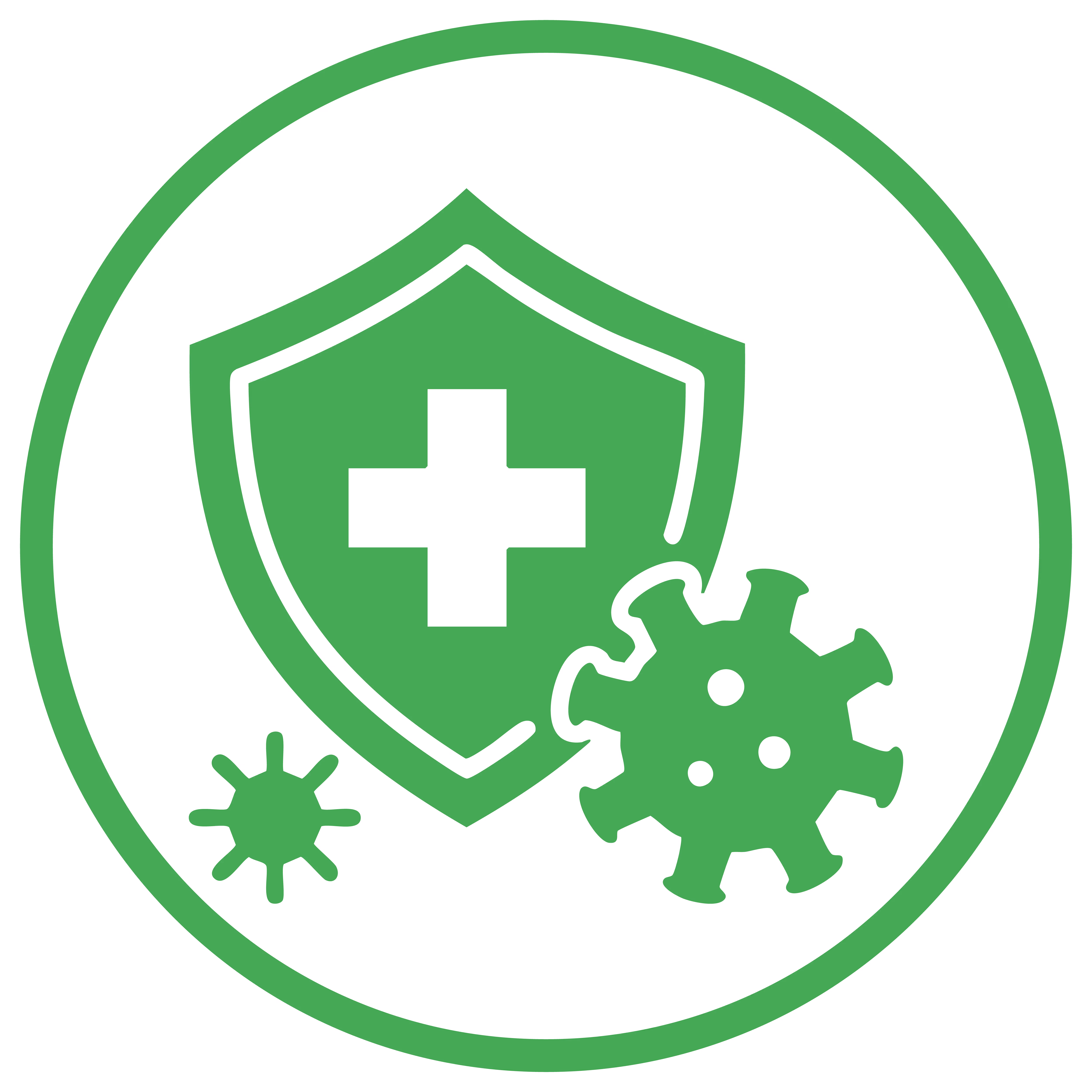Shield and virus cells.