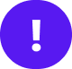 Icône violette avec un point d'exclamation blanc au centre.