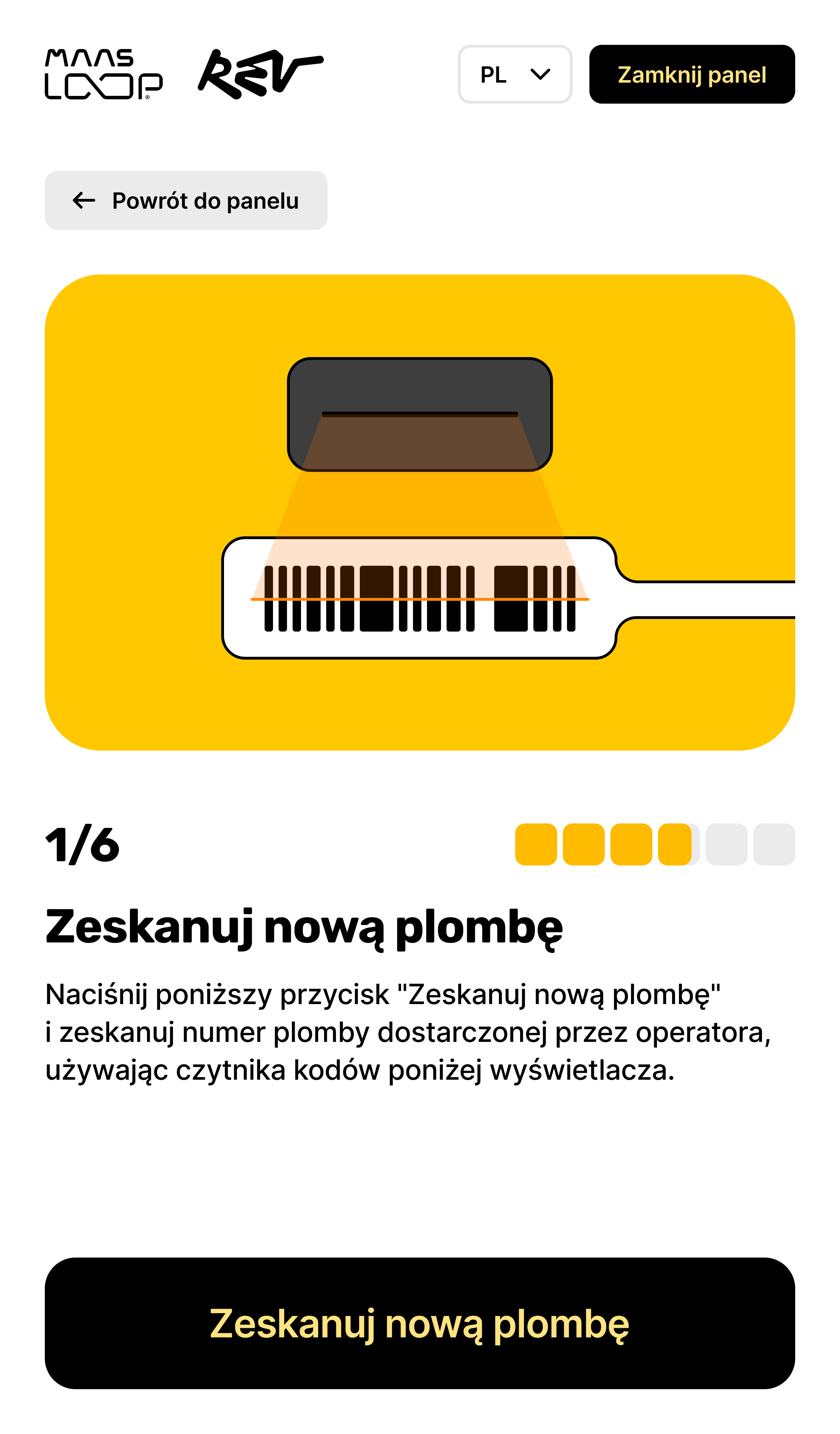 Rev Loop UI – czyszczenie pasów – start