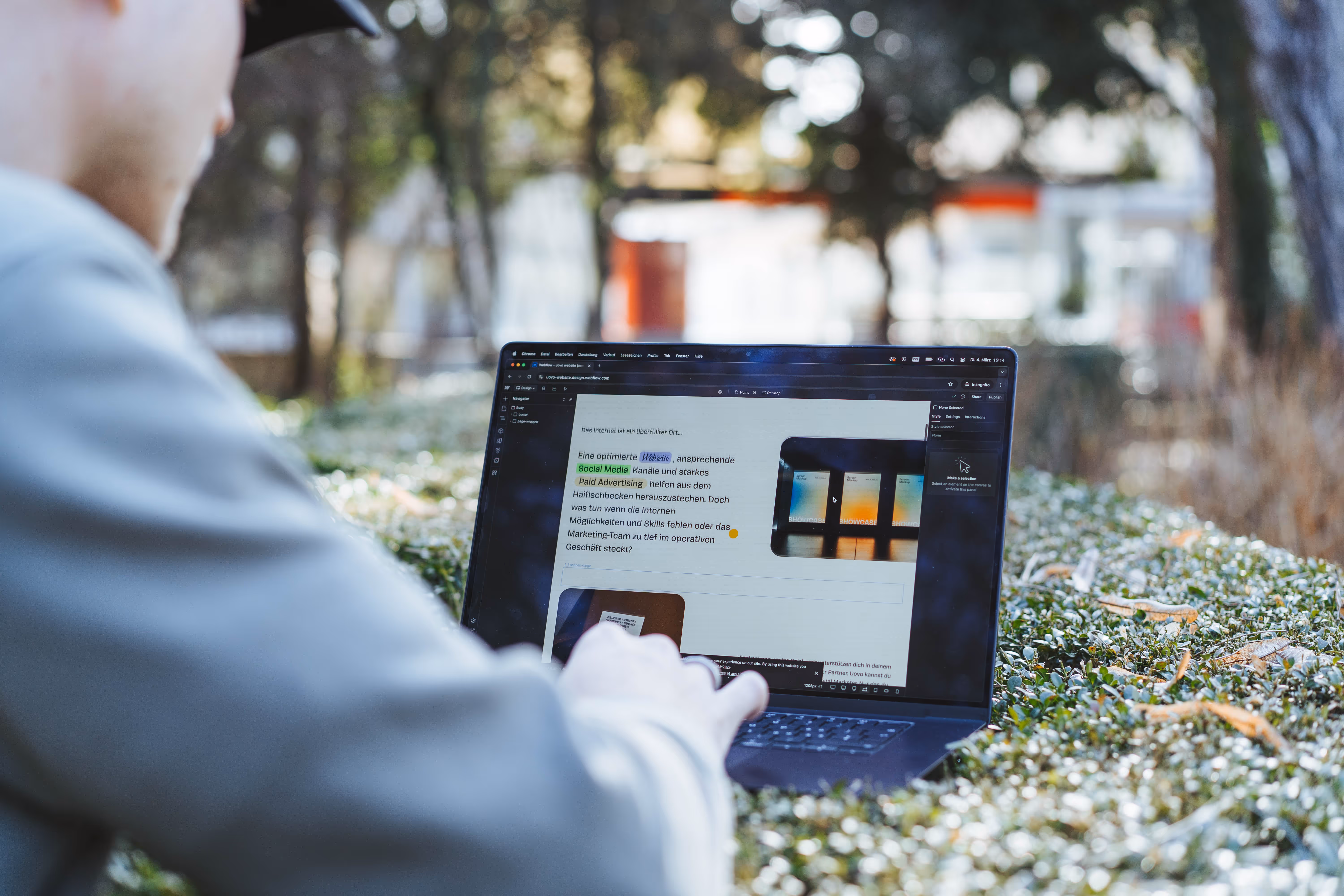 A man working on webflow