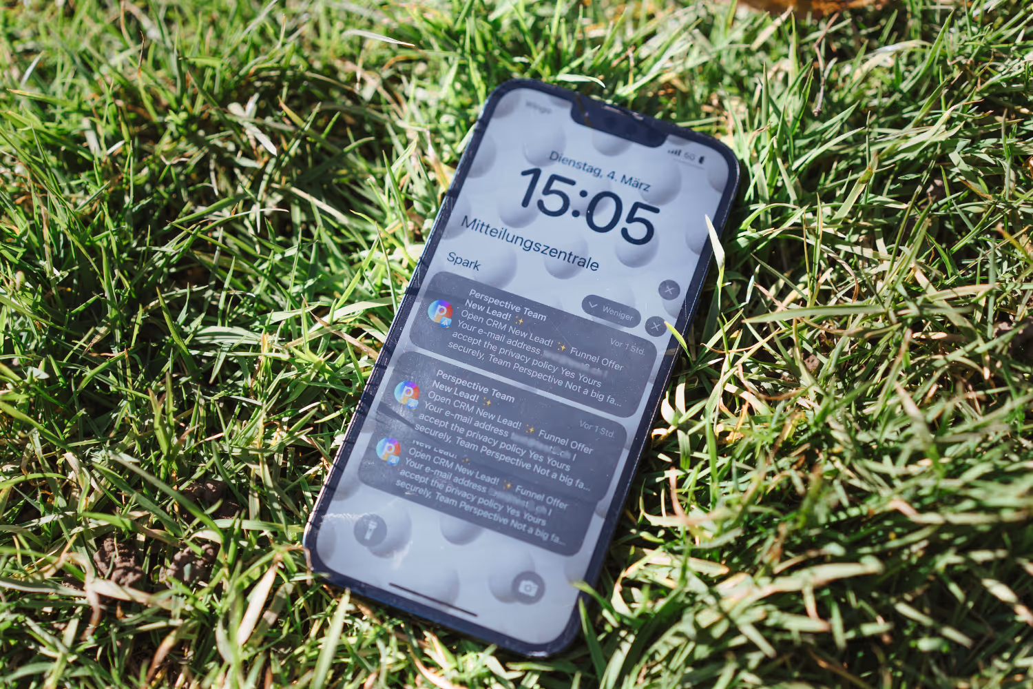 mobile phone with social media on screen