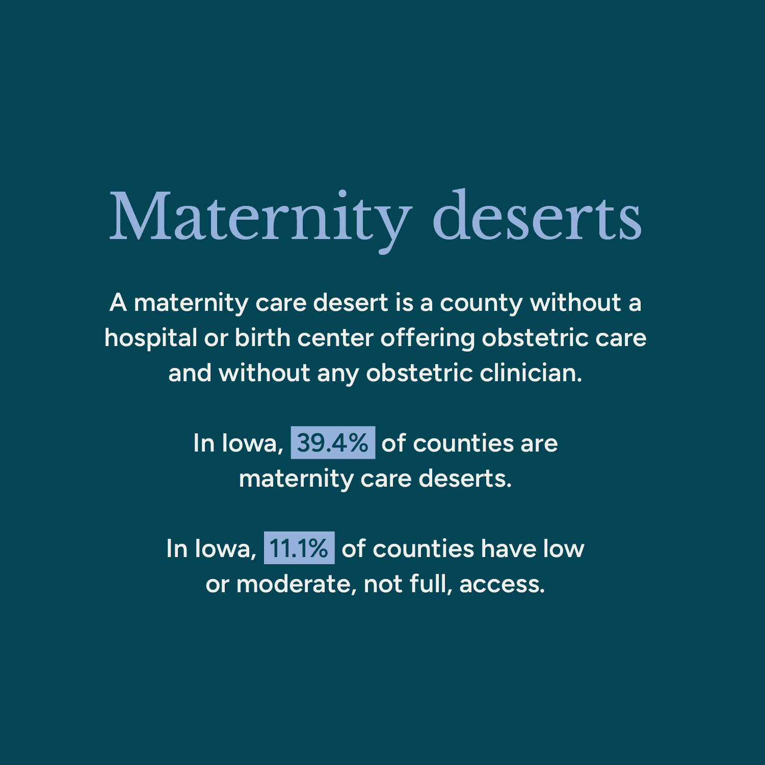Maternity deserts
