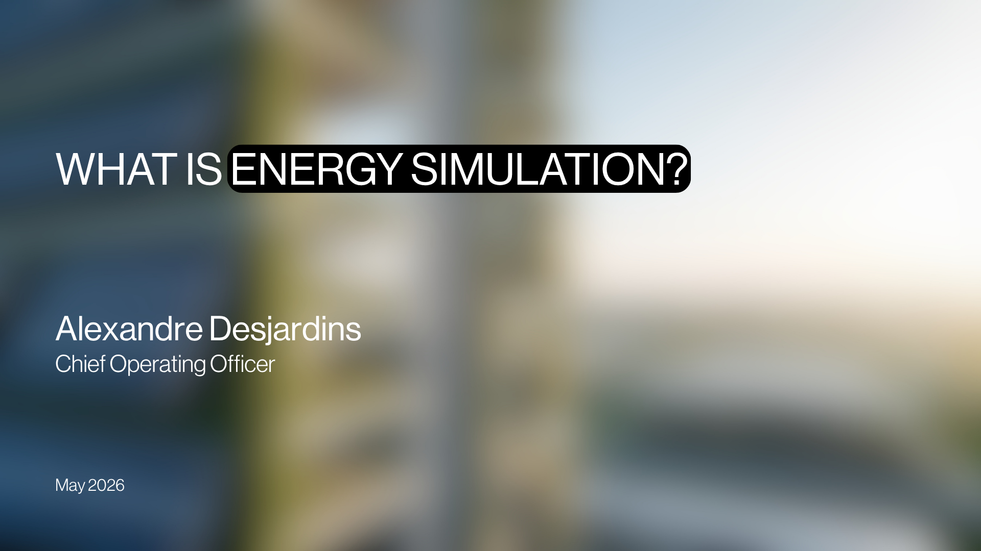 What is energy simulation?