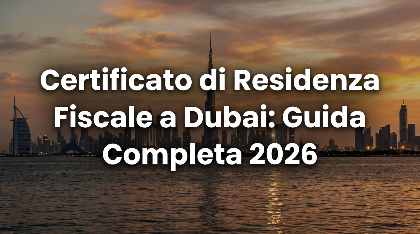 Certificato di Residenza Fiscale a Dubai: Guida Completa 2026 - skyline di Dubai al tramonto