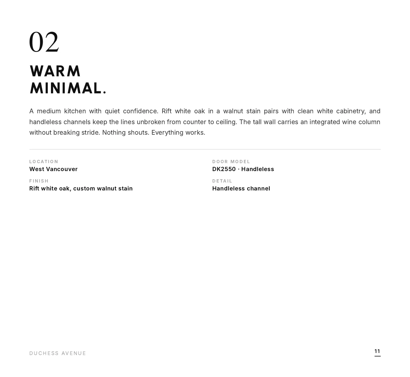 DADO Kitchens brochure 2026-2027, page 11 of 28: Duchess Avenue project
