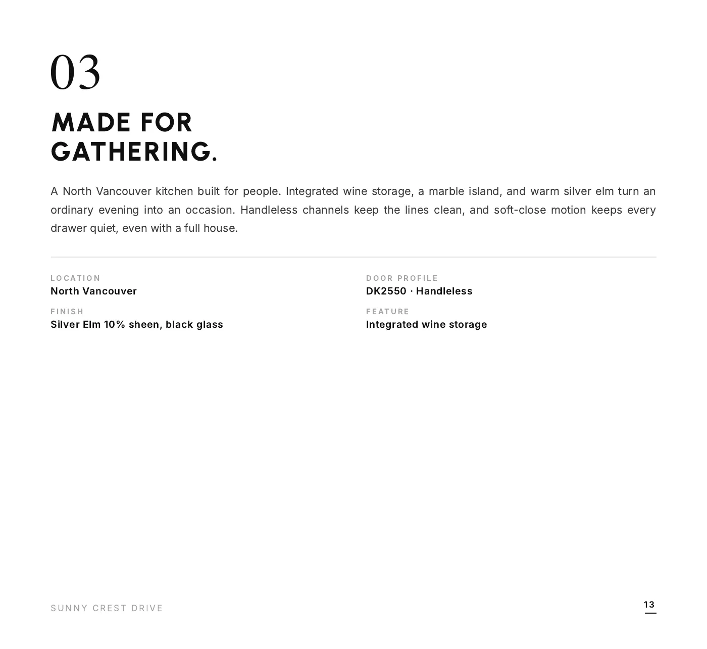 DADO Kitchens brochure 2026-2027, page 13 of 28: Sunny Crest Drive project