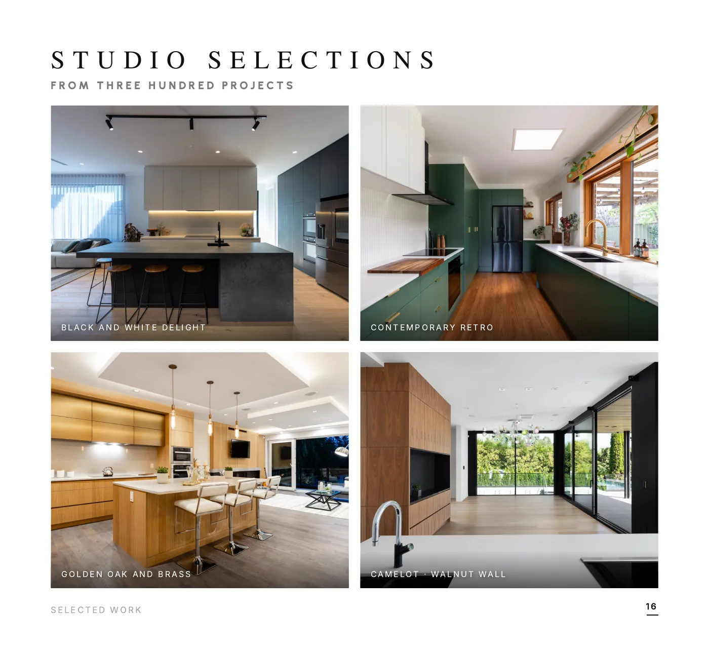 DADO Kitchens brochure 2026-2027, page 16 of 28: selected work