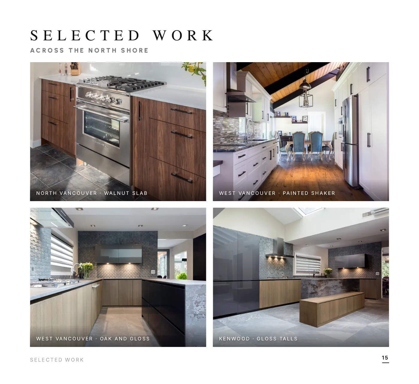 DADO Kitchens brochure 2026-2027, page 15 of 28: selected work