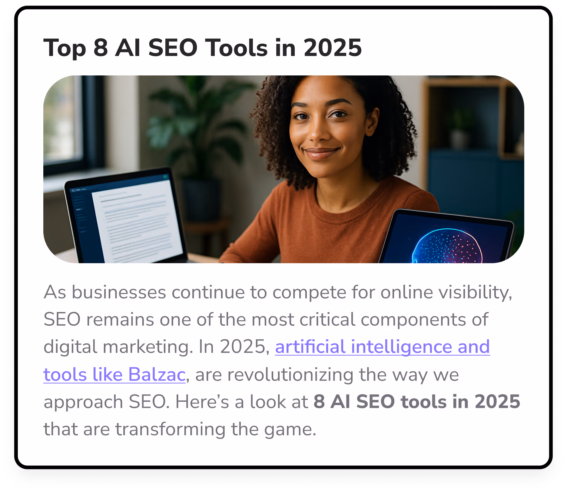 Balzac AI generate articles and blog posts to optimize your SEO ranking