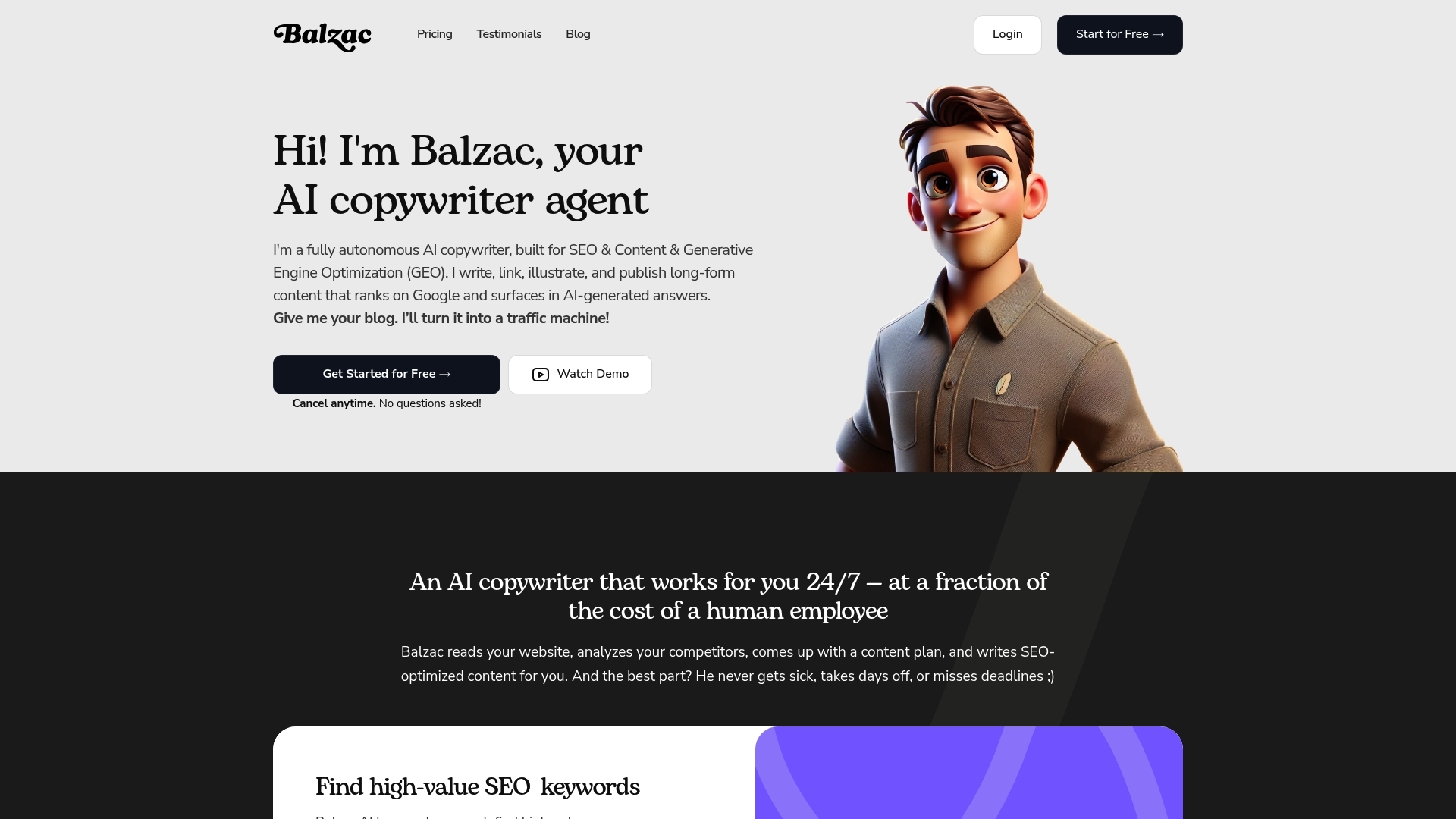 Screenshot of workspace Balzac