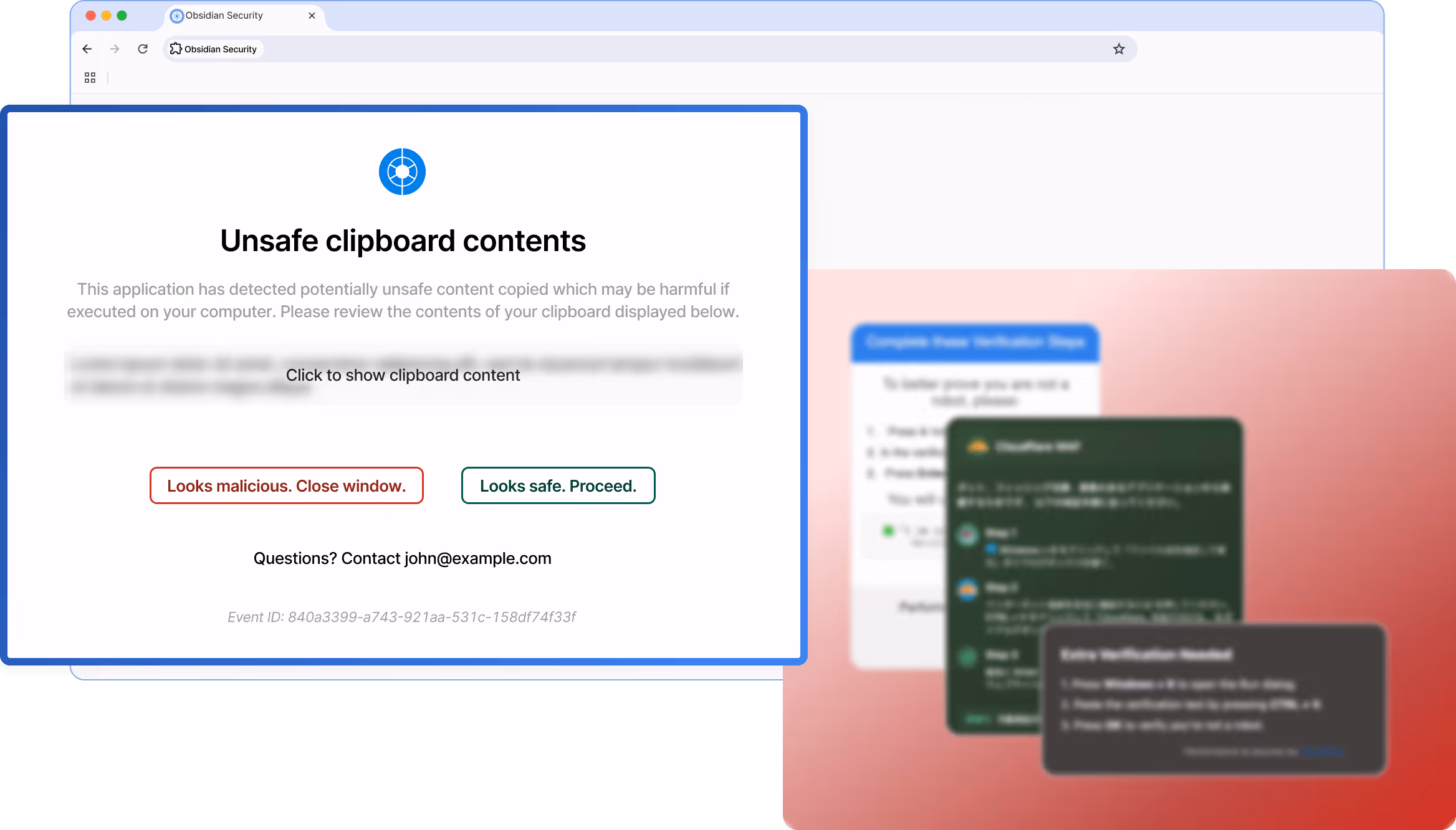 Software view showing real-time detection and prevention of MFA bypass and SSO session hijacking through deceptive login flows.