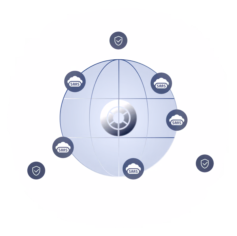 Shield graphic representing Obsidian SaaS Security Posture Management (SSPM) solution