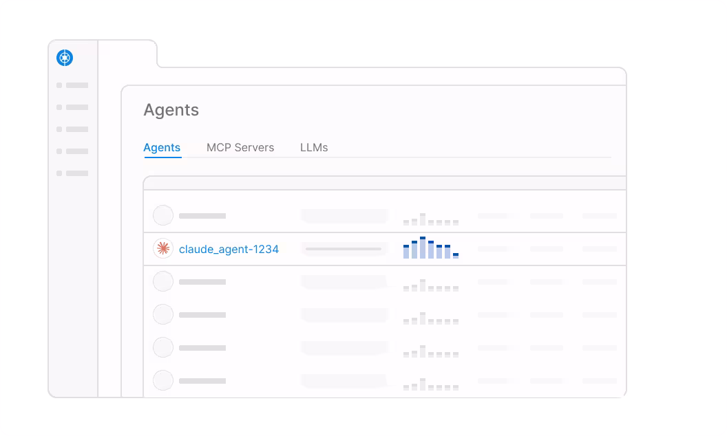 Dashboard showing Salesforce Agentforce agents, their SaaS connections, risks, and owners.