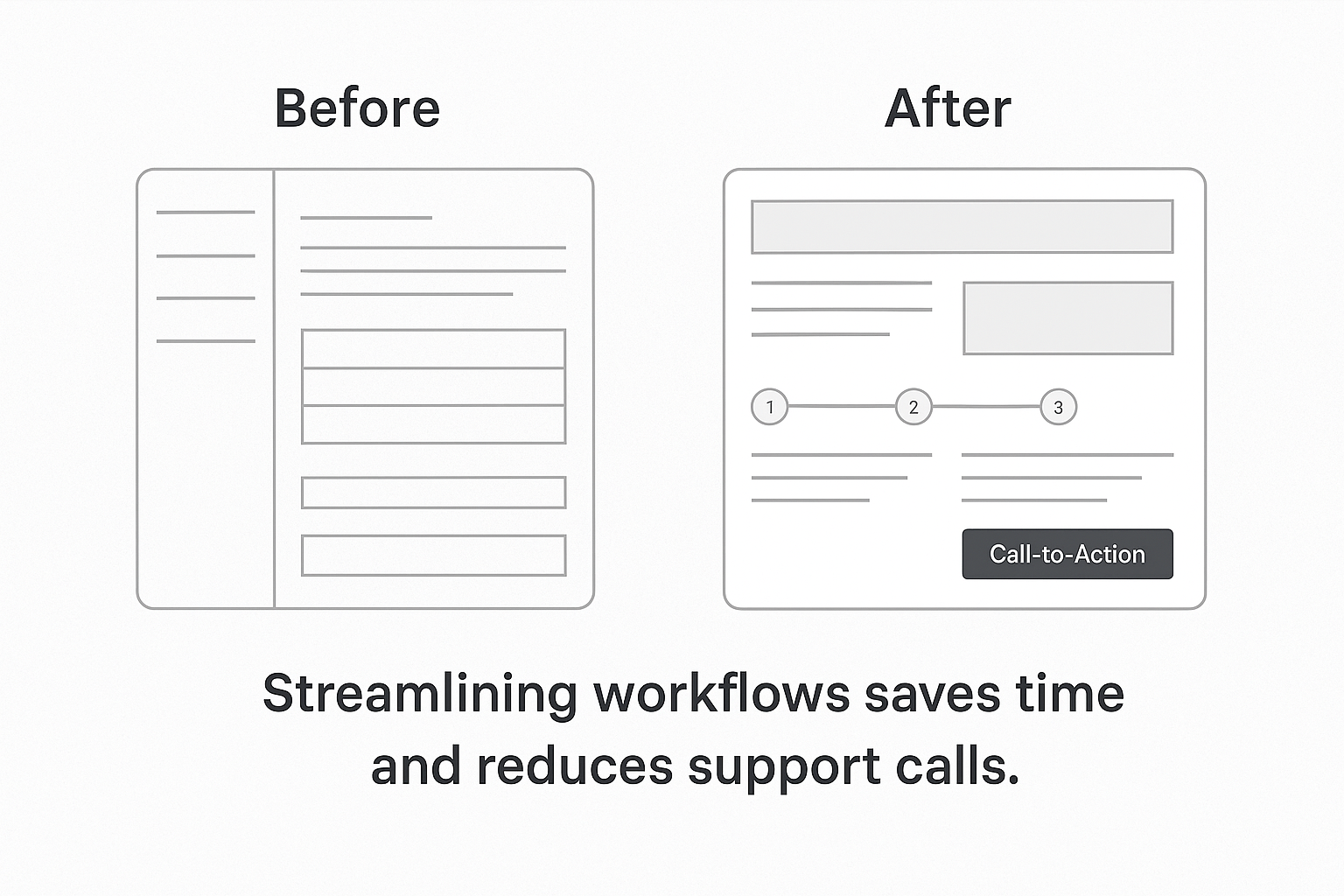 before and after of good User experience design