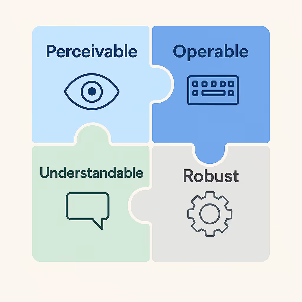 Puzzle with the pour principle: perceivable, operable, understandable and robust