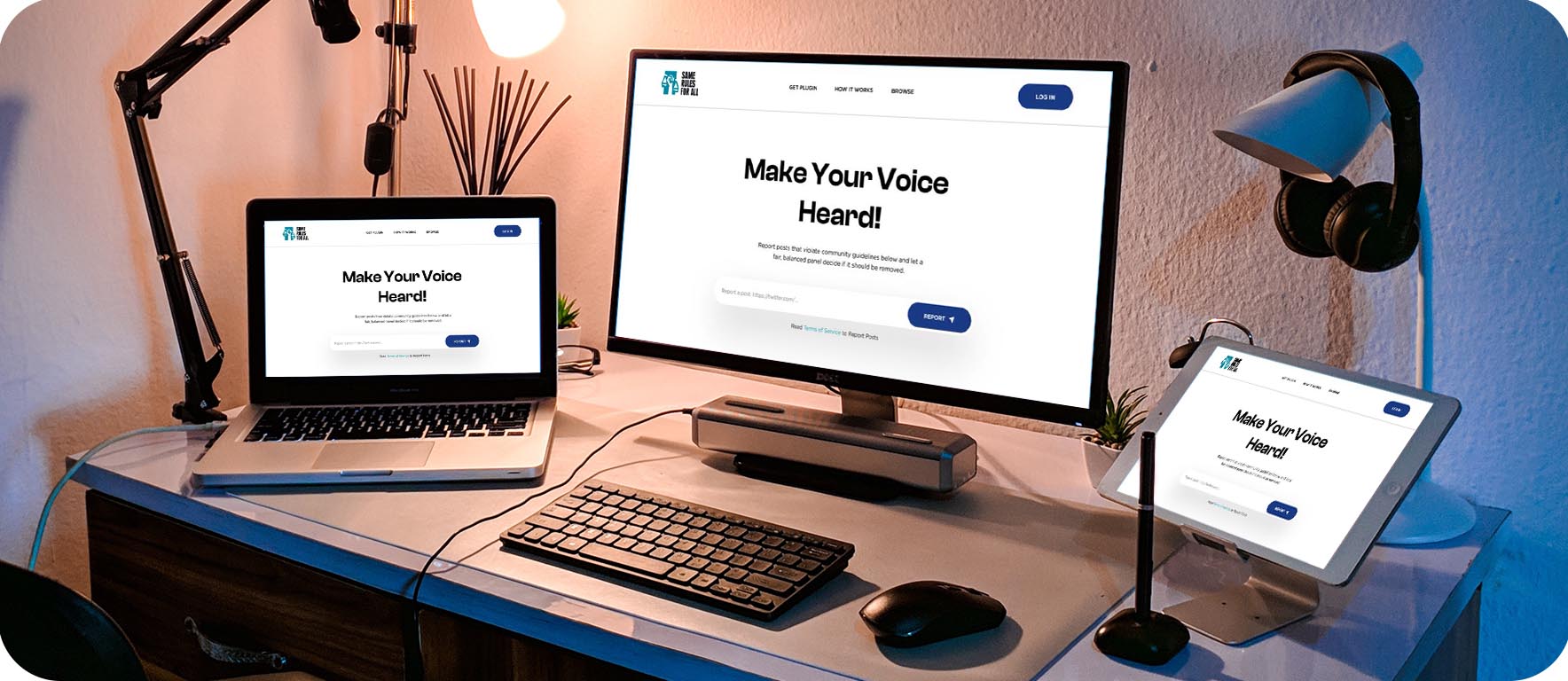Same Rules for All home page design