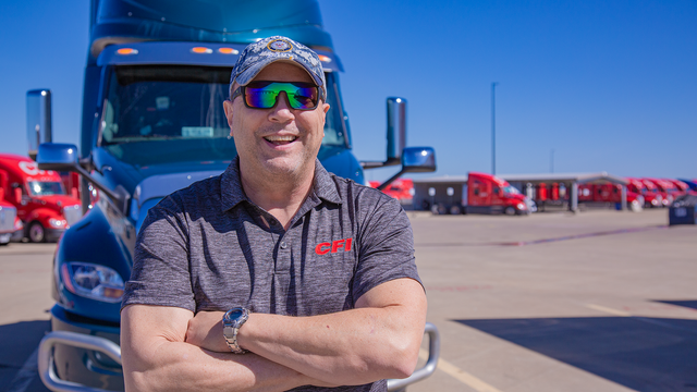 Blue Truck and Driver