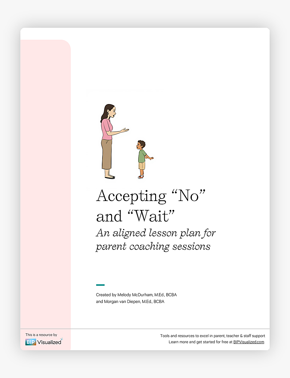 Accepting "No" and "Wait" ~ Parent Coaching Lesson Plan