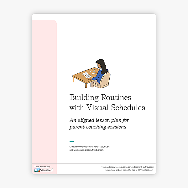 Visual Schedule ~ Parent Coaching Lesson Plan behavior support resource