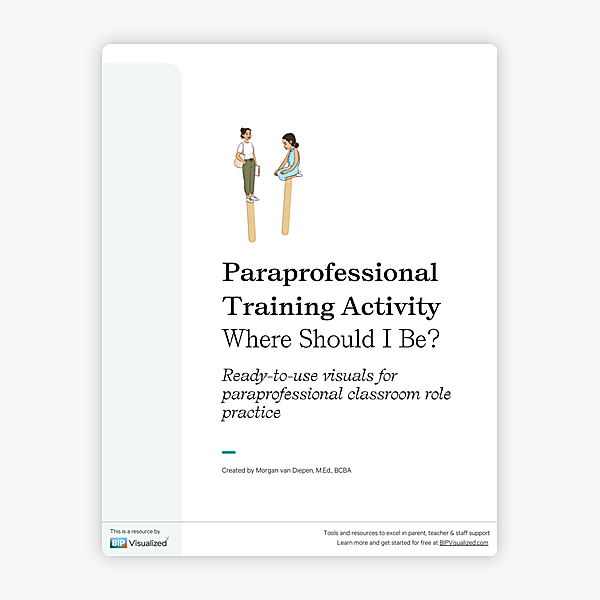 Paraprofessional Training Activity: Where Should I Be? behavior support resource
