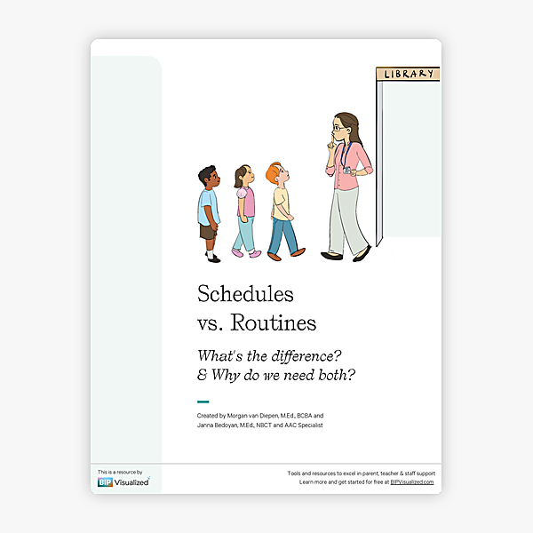 Schedules vs. Routines behavior support resource