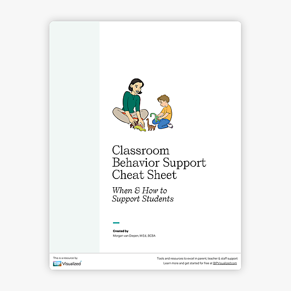 Classroom Behavior Support Cheat Sheet behavior support resource
