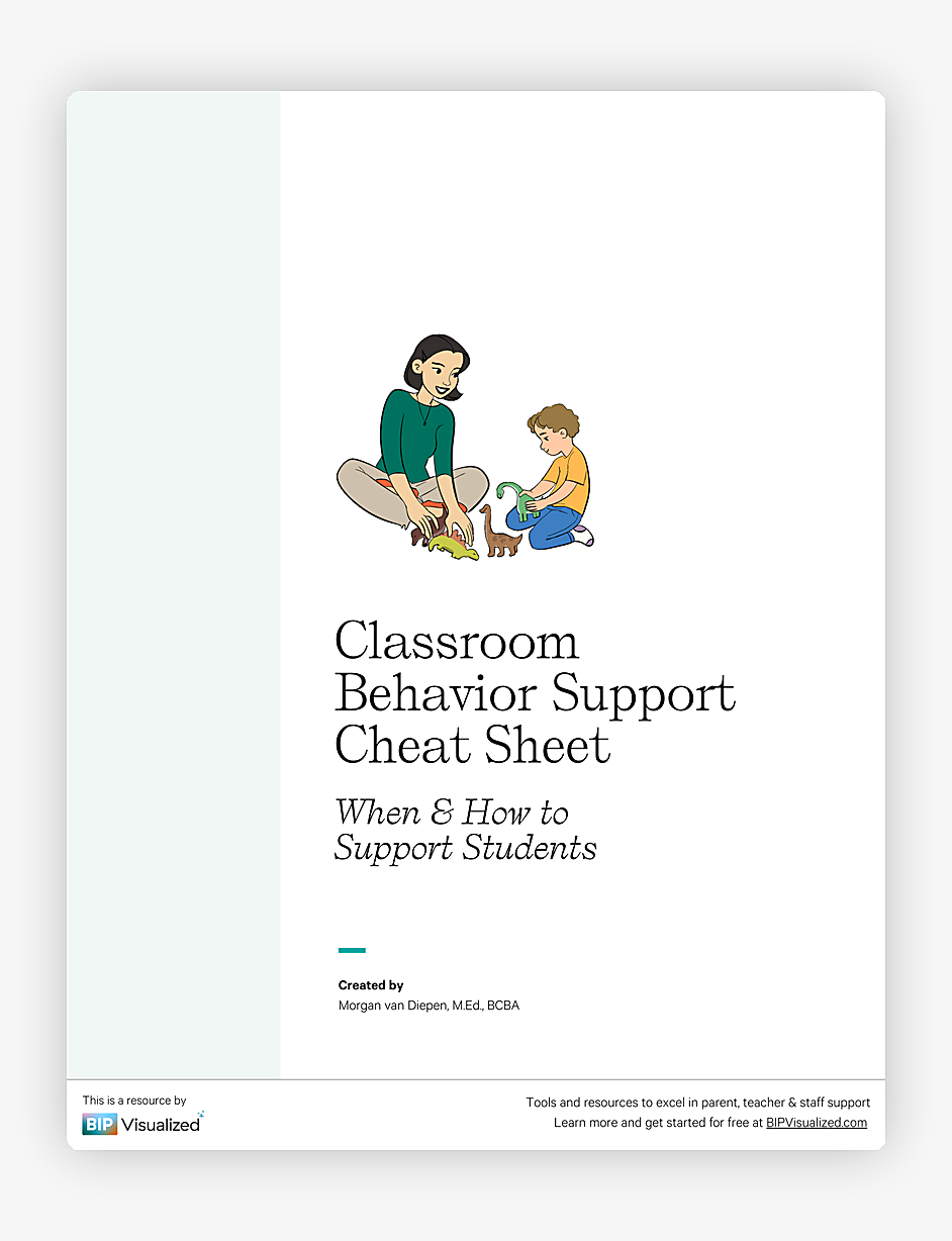 Classroom Behavior Support Cheat Sheet