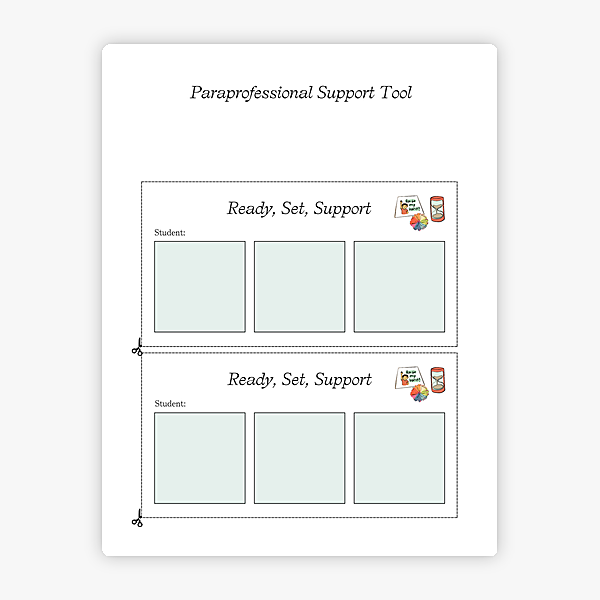 Paraprofessional Support Tool behavior support resource