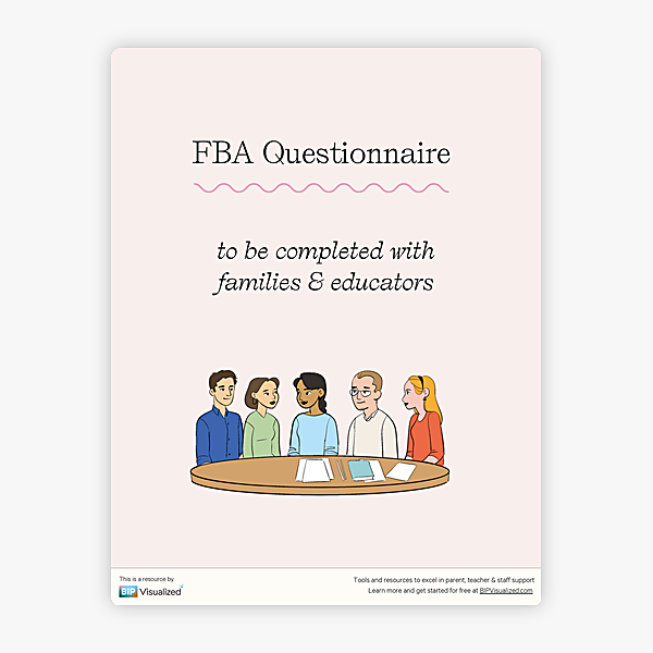 FBA Questionnaire behavior support resource