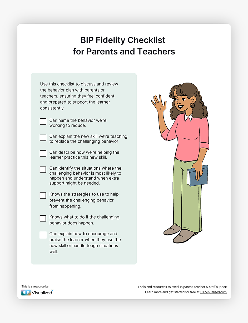 BIP Fidelity Checklist for Parents and Teachers