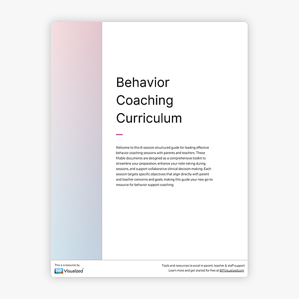 Behavior Coaching Curriculum behavior support resource