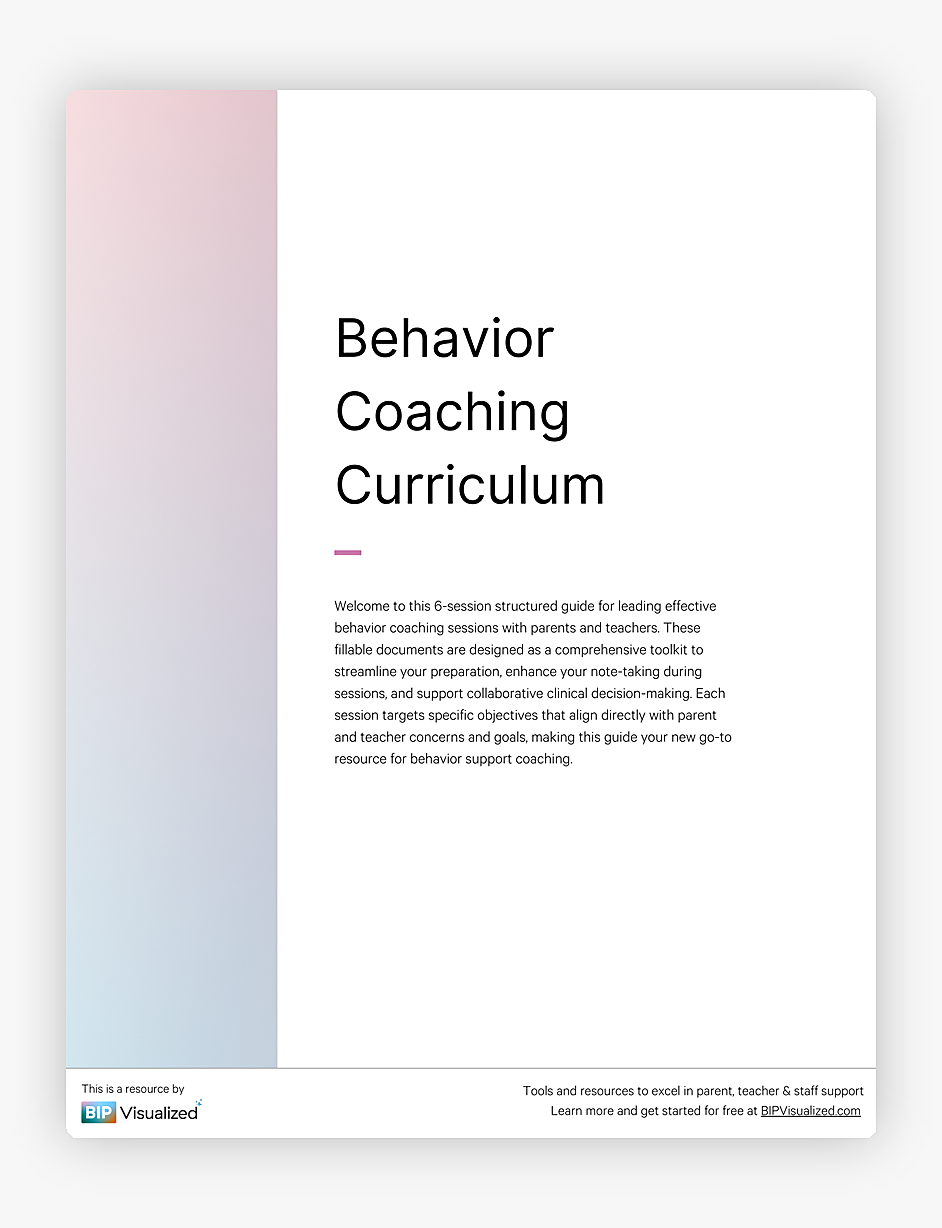 Behavior Coaching Curriculum