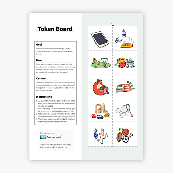 Train Token Board behavior support resource