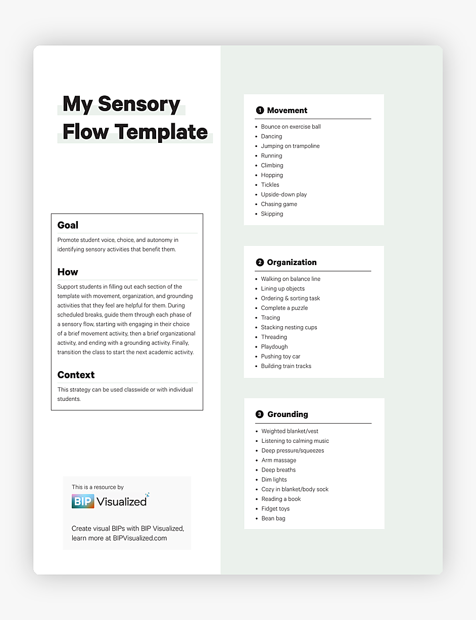 My Sensory Flow Template