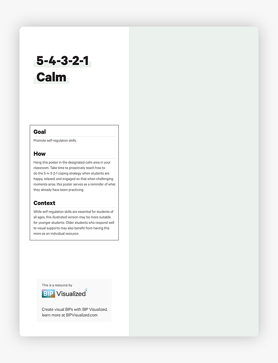 5-4-3-2-1 Calm Visual Poster