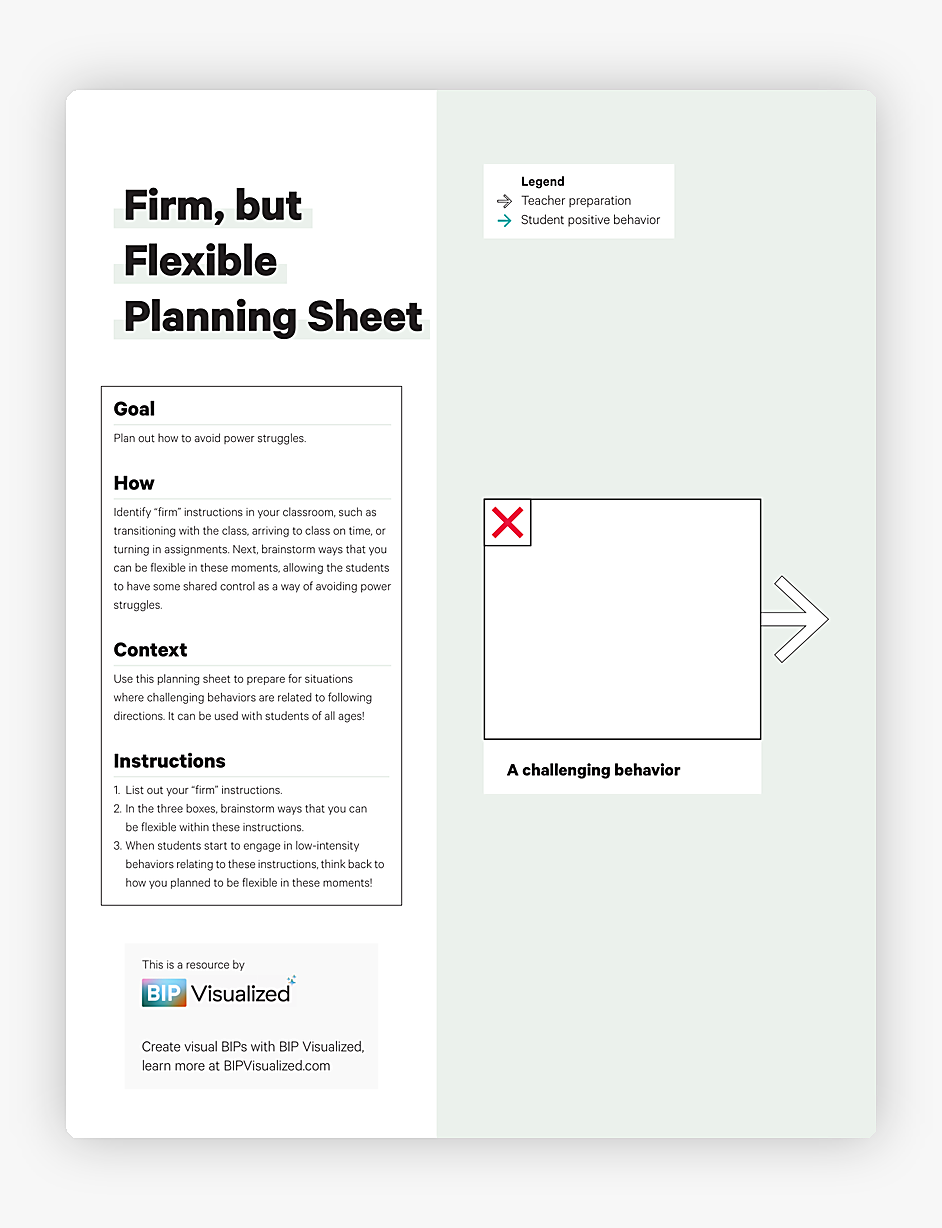 Firm, but Flexible Planning Sheet