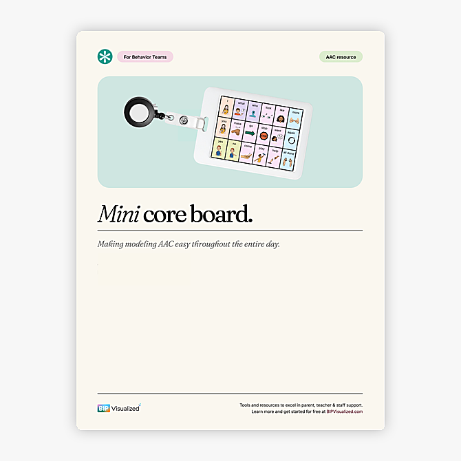 Mini Core Board — badge-sized AAC modeling tool