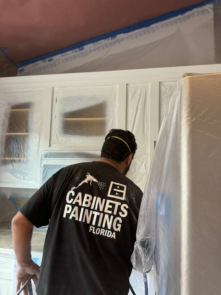 image of a kitchen cabinet painting project estimate