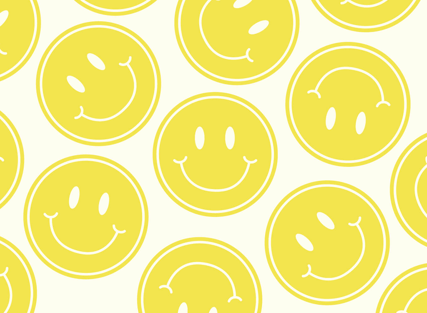 Pattern of yellow smiley faces.