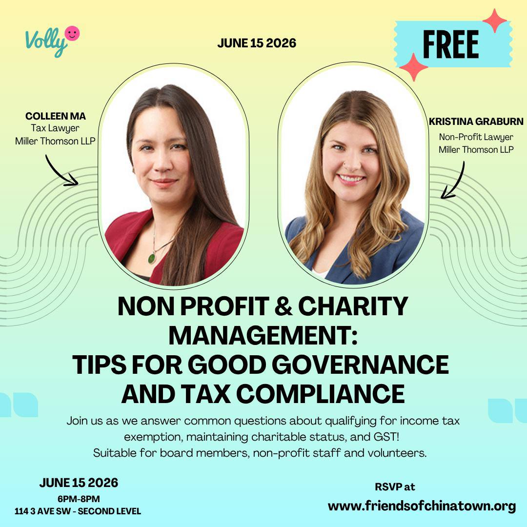 Image showcasing event details. Pictured in the image is Colleen Ma and Kristina Graburn