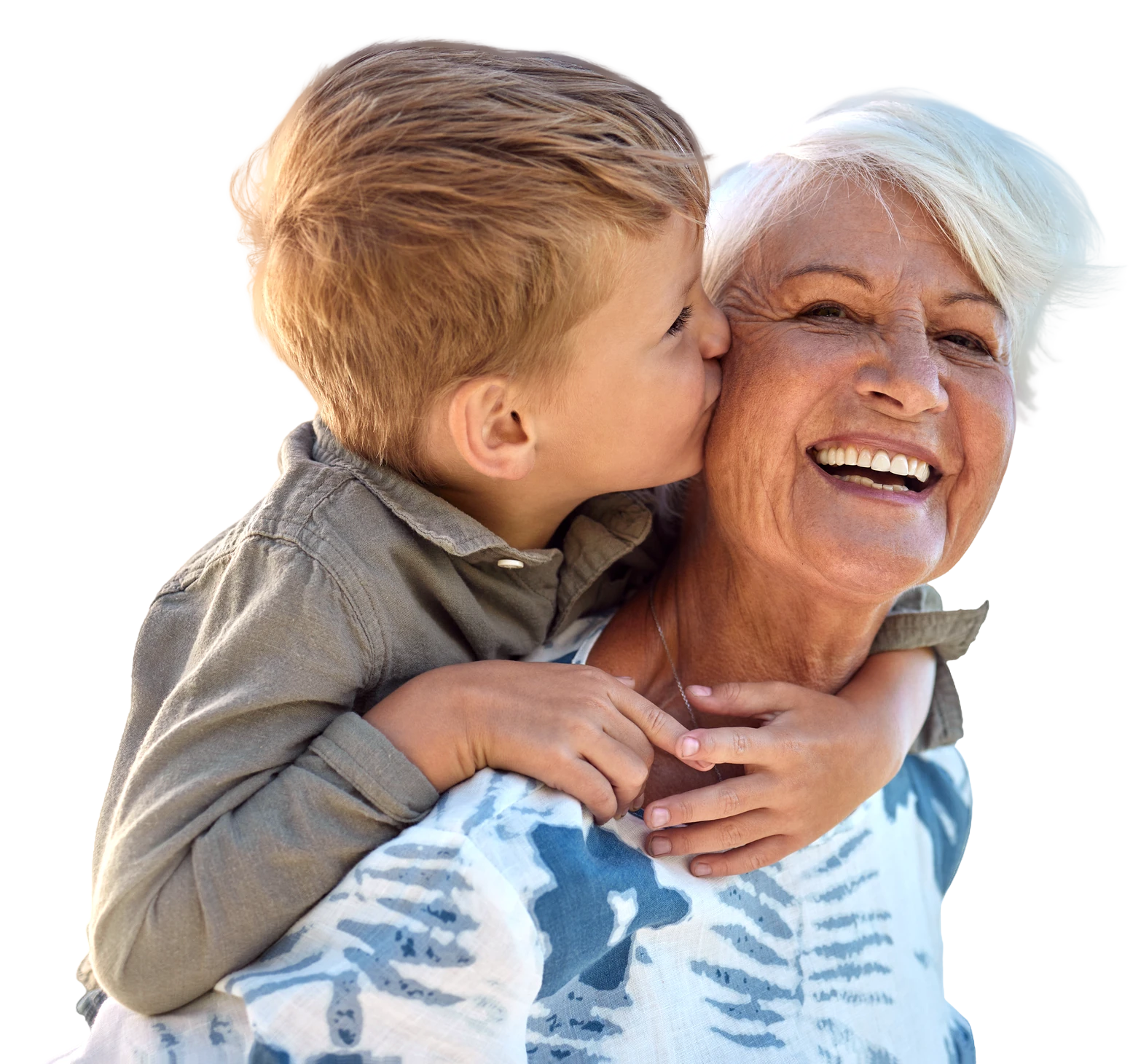 Happy man who's taken out home equity loan carries grand daughter