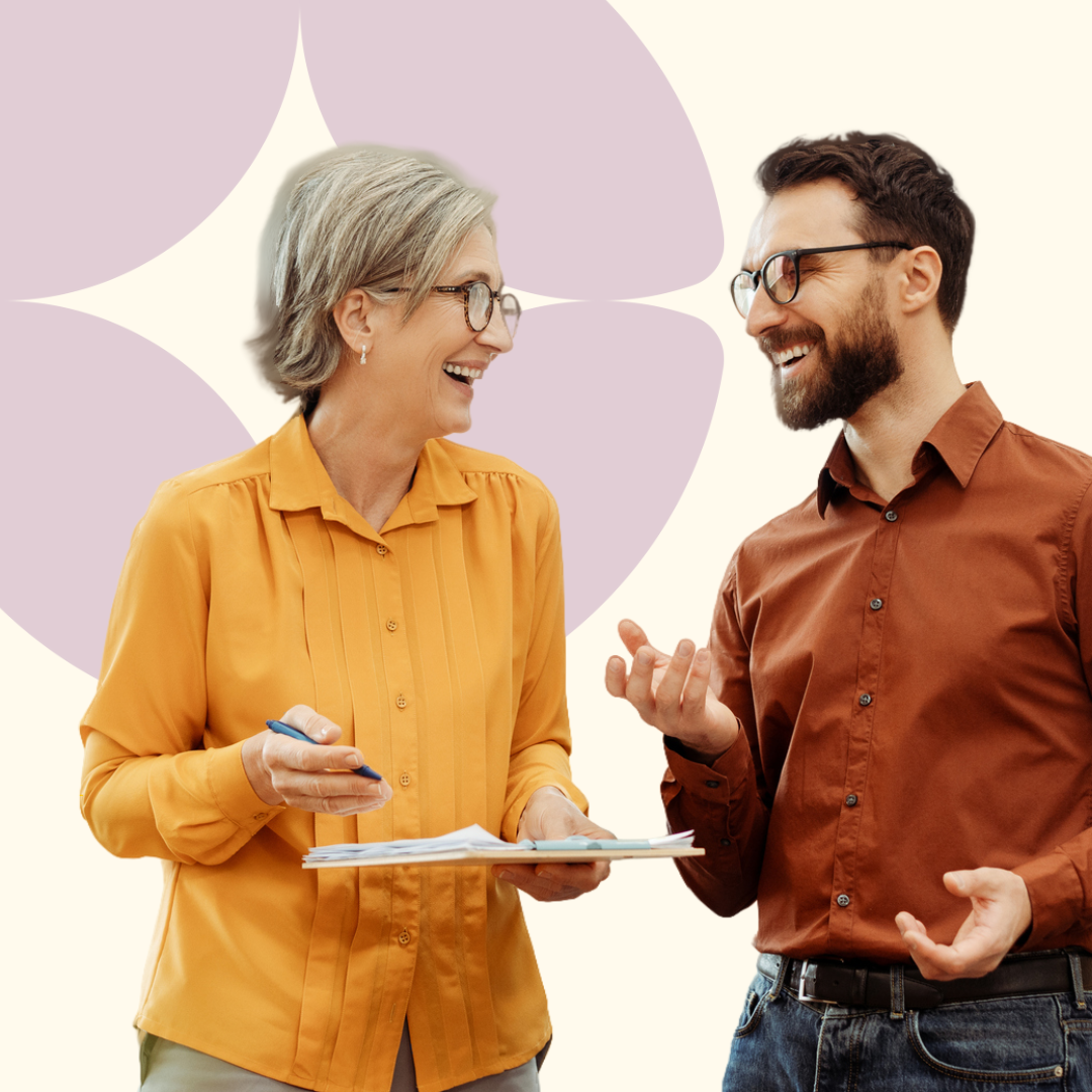 Woman with professional man