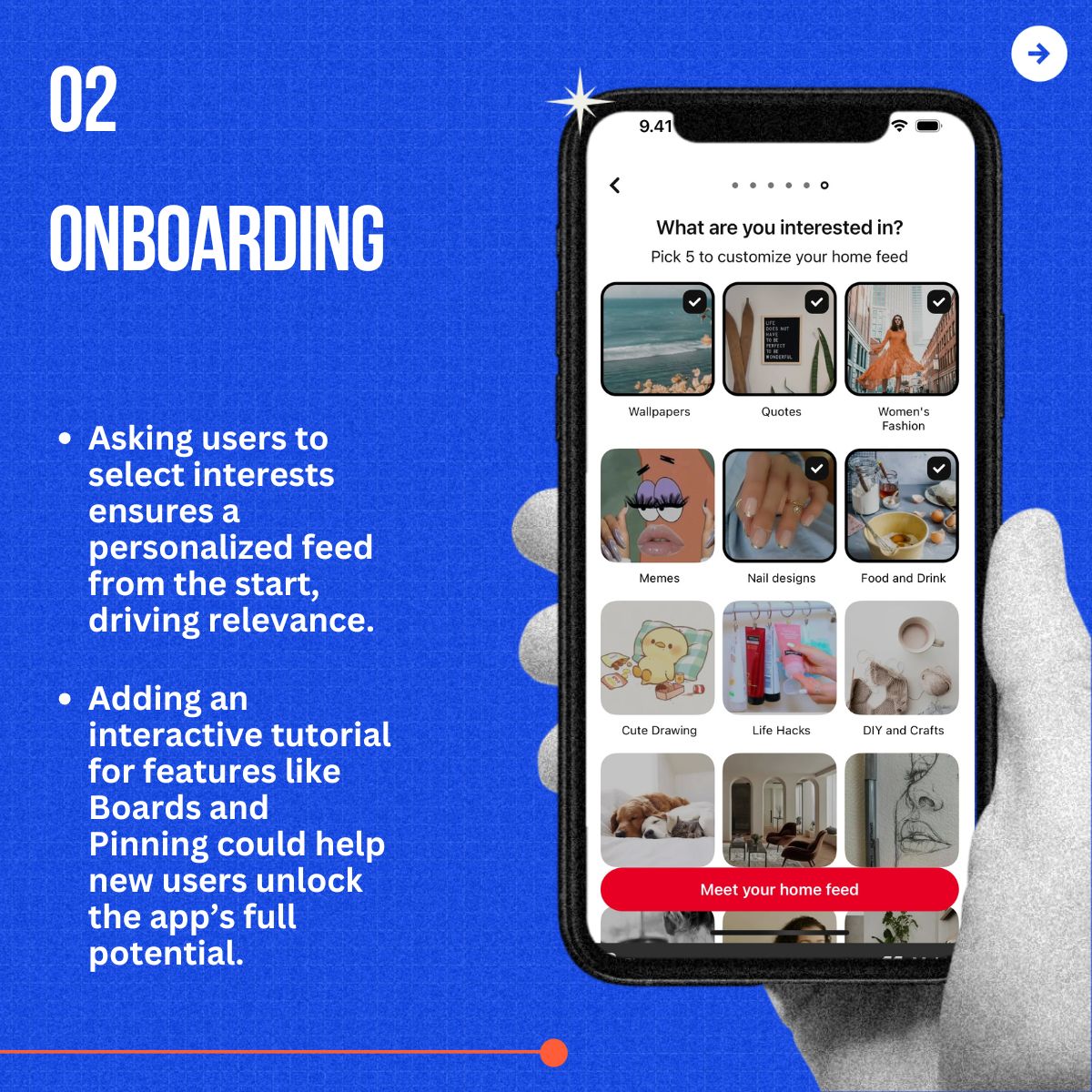 Onboarding - pinterest
