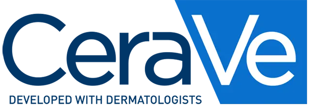 CeraVe brand logo in white text on a blue background.