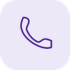 Purple phone handset icon on a light purple rounded square background.