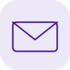 Purple envelope icon on a light purple rounded square background.