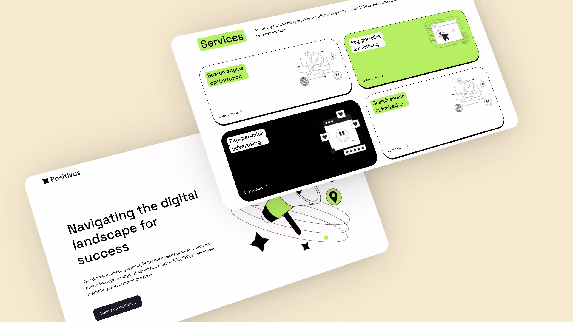 screenshot of website design