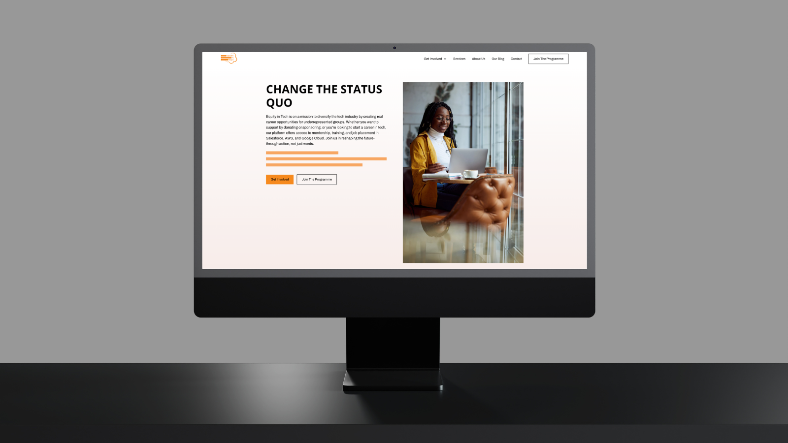 Screenshot of Equity in Tech Group website