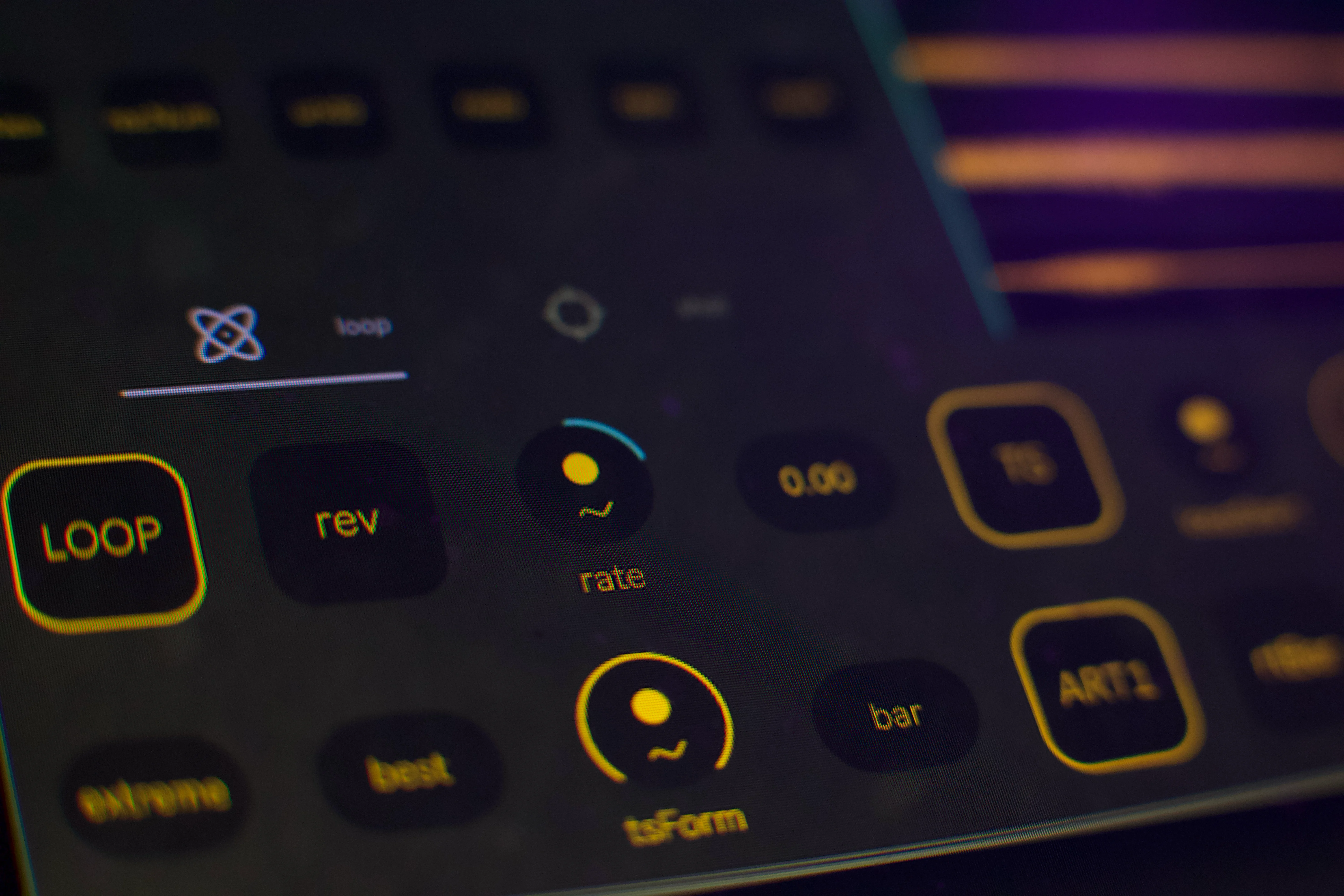 UI of MNGLseq Ableton Live plugin showing the selector between the looping sampler and the trigger based sampler that is retriggered by the ADSR with optional looping and AD envelope modes
